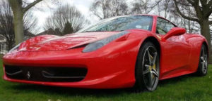 This Ferrari 458 is available for hire anywhere in UK.