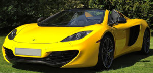 This McLaren MP4 Spider is available for hire anywhere in UK.