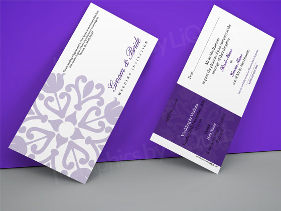 Purple Asian Wedding invitation card by Liquid Invitations