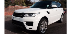 This Range Rover Sport is available for hire anywhere in UK.