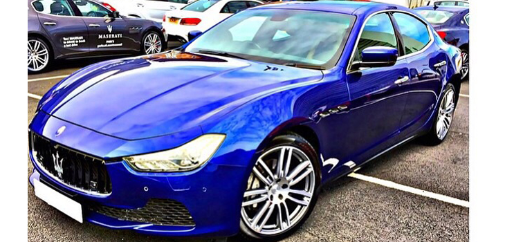 This Maserati Ghibli is available for hire anywhere in UK.