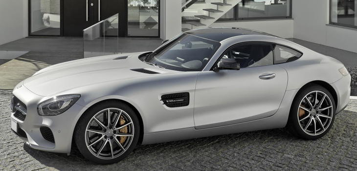This Mercedes AMG GTS is available for hire anywhere in UK.