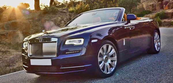This Rolls Royce Dawn is available for hire anywhere in UK.