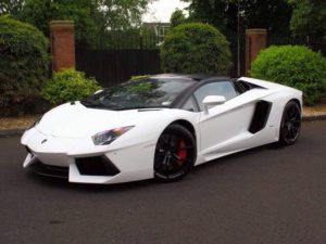 This Lamborghini Aventador LP700-4 Roadster is available for hire anywhere in UK.